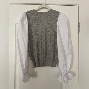 Lucy Paris cable Sweater with blouse sleeves